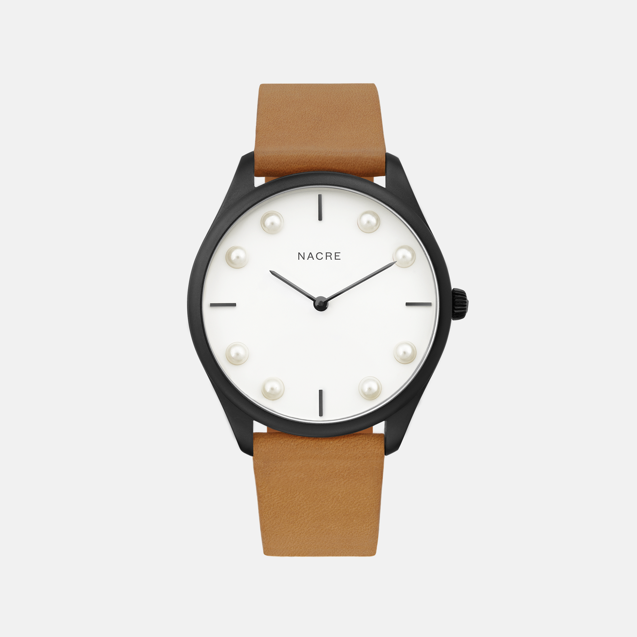 Lune 8 - Matte Black and White - Saddle Leather